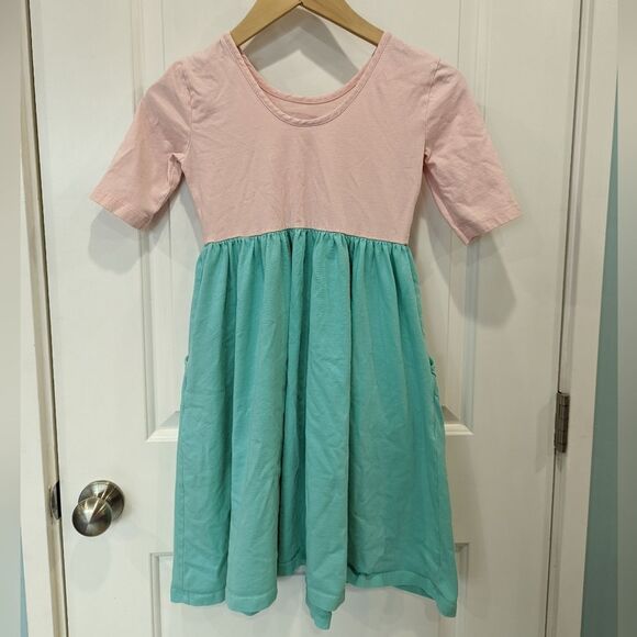 Hanna Andersson Mickey Mouse Rainbow Pink  Cotton Dress Girls Size 140 10 - Picture 4 of 6